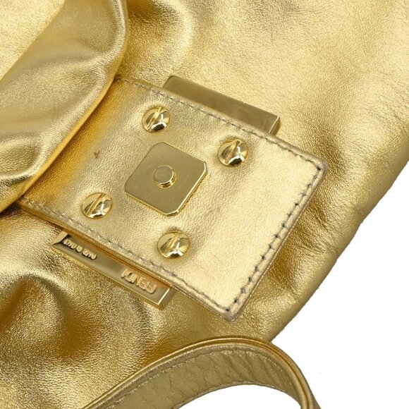 Fendi Gold Leather Mamma Baguette Handbag 2211 26325 009 155639 - Picture 7 of 10
